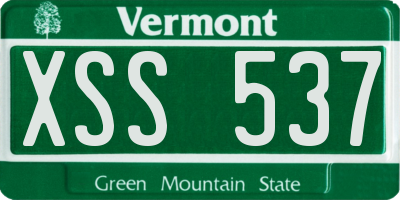 VT license plate XSS537