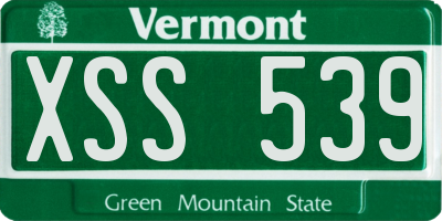 VT license plate XSS539
