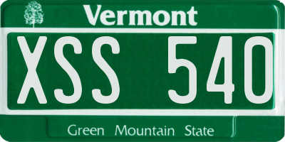 VT license plate XSS540