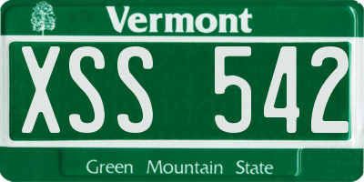 VT license plate XSS542