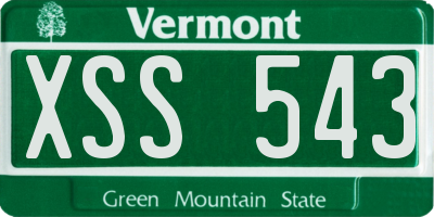 VT license plate XSS543