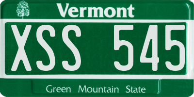 VT license plate XSS545