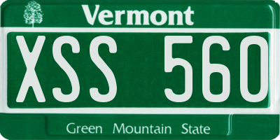VT license plate XSS560