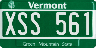 VT license plate XSS561