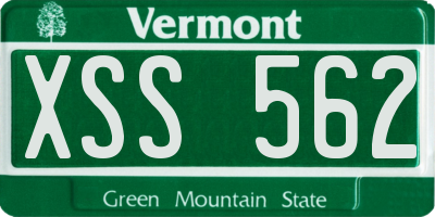 VT license plate XSS562