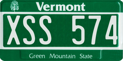 VT license plate XSS574