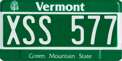 VT license plate XSS577