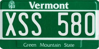 VT license plate XSS580