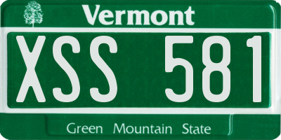 VT license plate XSS581