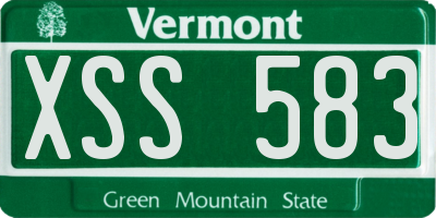 VT license plate XSS583