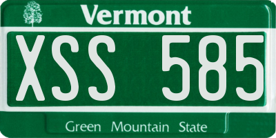 VT license plate XSS585