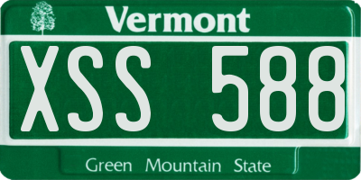 VT license plate XSS588
