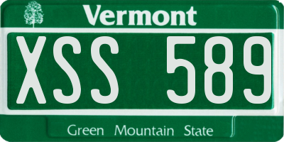 VT license plate XSS589
