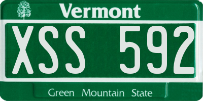 VT license plate XSS592