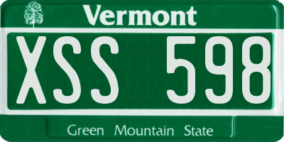 VT license plate XSS598