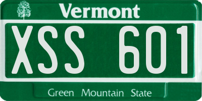 VT license plate XSS601