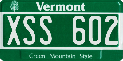 VT license plate XSS602