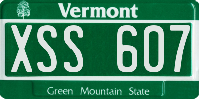 VT license plate XSS607