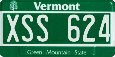 VT license plate XSS624