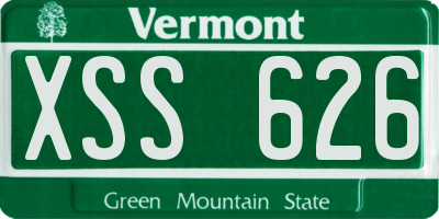 VT license plate XSS626