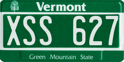 VT license plate XSS627