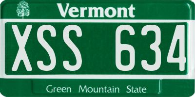 VT license plate XSS634