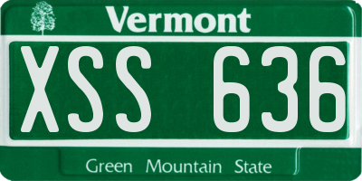 VT license plate XSS636