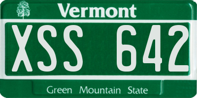 VT license plate XSS642