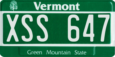 VT license plate XSS647