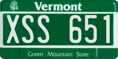 VT license plate XSS651