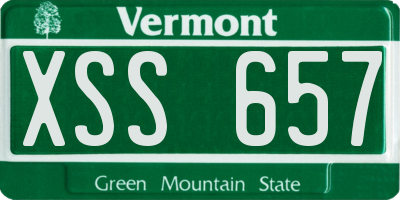 VT license plate XSS657