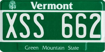 VT license plate XSS662