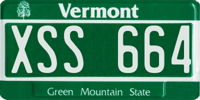 VT license plate XSS664