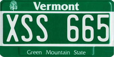 VT license plate XSS665
