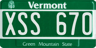 VT license plate XSS670