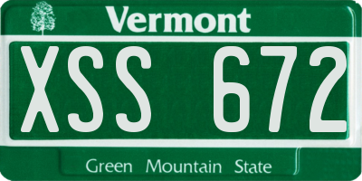 VT license plate XSS672