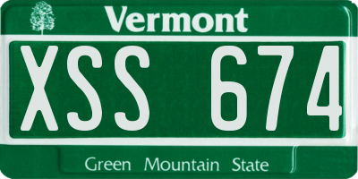 VT license plate XSS674