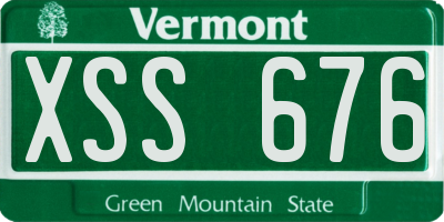 VT license plate XSS676