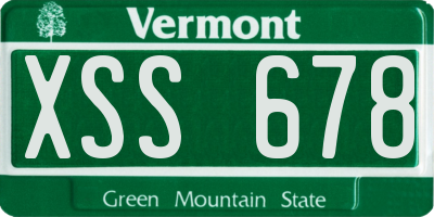 VT license plate XSS678