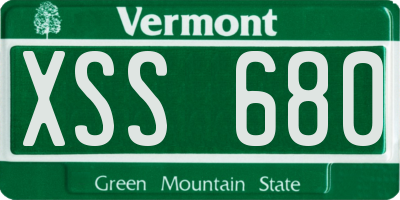 VT license plate XSS680