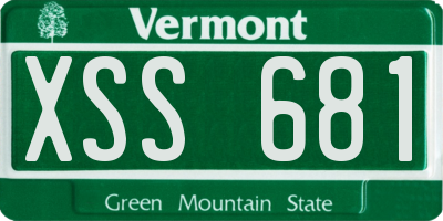 VT license plate XSS681