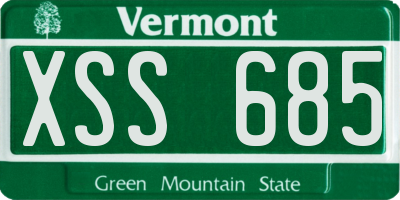 VT license plate XSS685