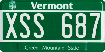 VT license plate XSS687