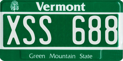 VT license plate XSS688