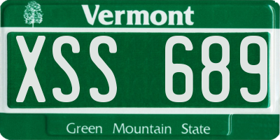 VT license plate XSS689