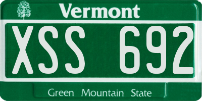 VT license plate XSS692