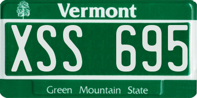 VT license plate XSS695