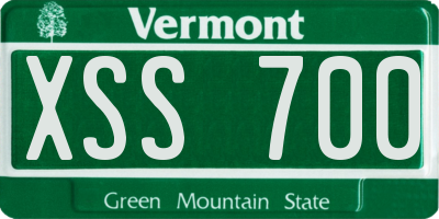 VT license plate XSS700