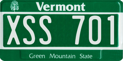 VT license plate XSS701