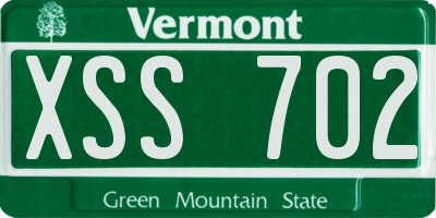 VT license plate XSS702